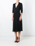 floral pleat wrap dress