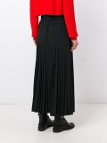 belted accordion pleat skirt