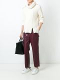 leather effect cropped trousers