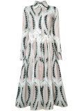 leaf print shirt dress