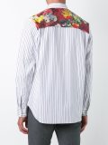 floral yoke striped shirt