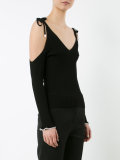 cut-out ribbed jumper