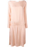 boat neck flared dress
