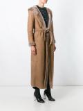 long sheepskin wrap coat