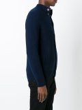 ribbed high neck cardigan