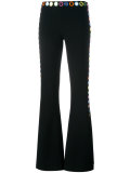 mirror embroidered flared trousers