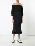 net detailing pencil skirt