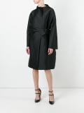 funnel neck belted coat