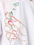 distressed rose print T-shirt