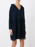 embroidered pleat detail dress