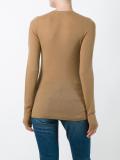 fine rib knit long sleeve sweater