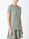 V neck knit blouse
