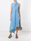 asymmetric sleeveless midi dress