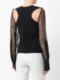 pleated front sheer blouse