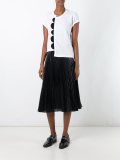 scalloped detailing asymmetric T-shirt