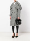 checked trench coat 