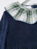 plaid detailing flared dress