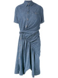 asymmetric seam denim dress