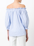 off-shoulder frill trim blouse