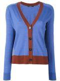 contrast detail V-neck cardigan