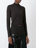 cut-out funnel neck jumper