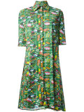 Transport print shirt dress