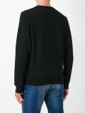 star patch denim inset sweatshirt