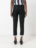 cropped trousers with contrast layer