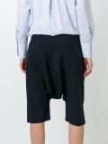drop-crotch knee-length shorts