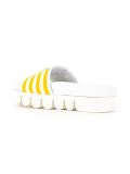 striped embellished flip flops