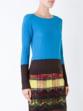 ribbed colour block jumper