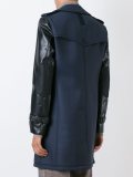 double-breasted contrast sleeves coat