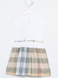 checkered hem short-sleeved dress