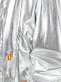 metallic hooded oversized coat