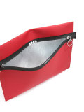 logo strap zipped clutch