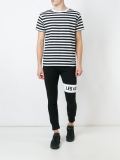 make fashion not war涂鸦条纹T恤