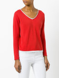 contrast trim sweatshirt 