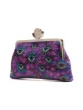 floral eye embroidery clutch bag