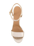 metallic buckled sandals