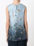 sleeveless floral print blouse