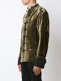 mandarin collar velvet blazer