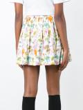 pleated mushroom print skirt