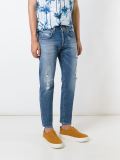 distressed slim fit jeans
