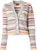 V-neck striped cardigan
