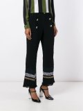 striped flared trousers