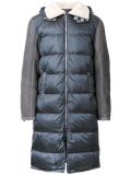 panelled padded coat