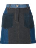 patchwork denim skirt