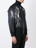 hawk print bomber jacket