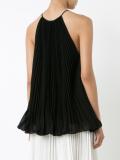 V-neck pleated blouse