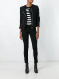 cropped collarless jacket